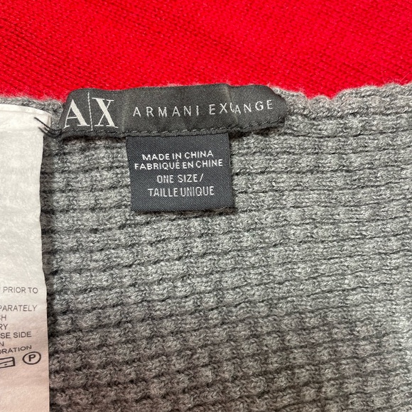 Armani Exchange Scarf Red and Grey - Picture 4 of 5